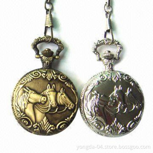 Horse Metal Case Pocket Watch